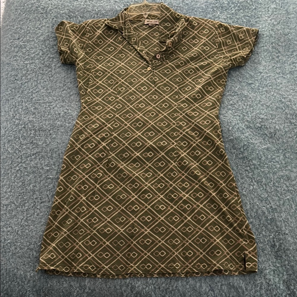 Stylish Green Patterned Dress